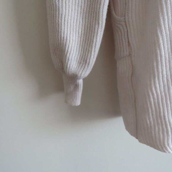 FREE PEOPLE BEACH Picnic Sweater Mini Dress Ribbed White Comfy Boho Coastal Sz M - Picture 5 of 15